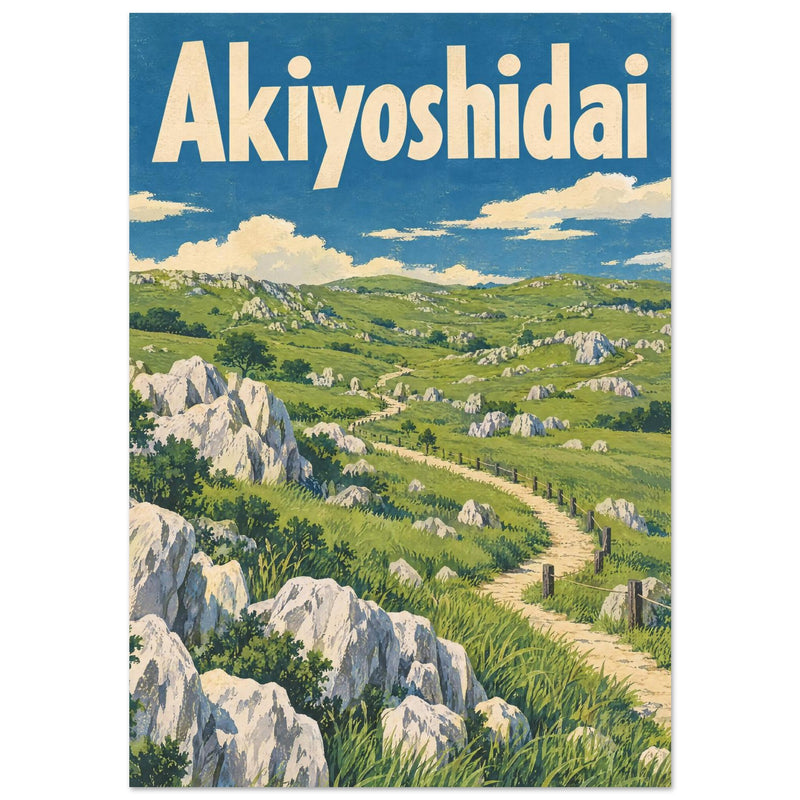 Akiyoshidai Retro Landscape Travel Poster