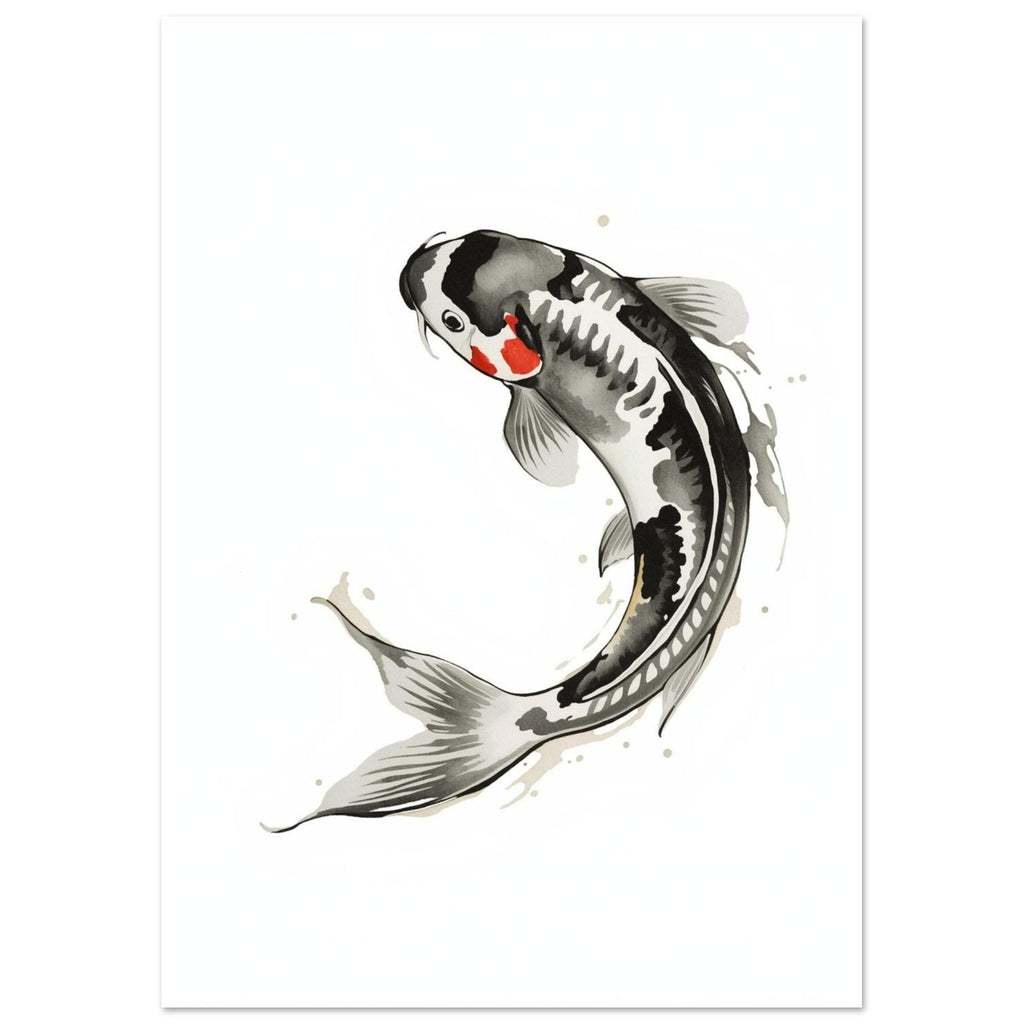 koi fish art print for the bathroom, soft painterly artwork on matte paper