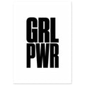 GRL PWR in heavy black uppercase lettering, stacked on two lines against a white background.