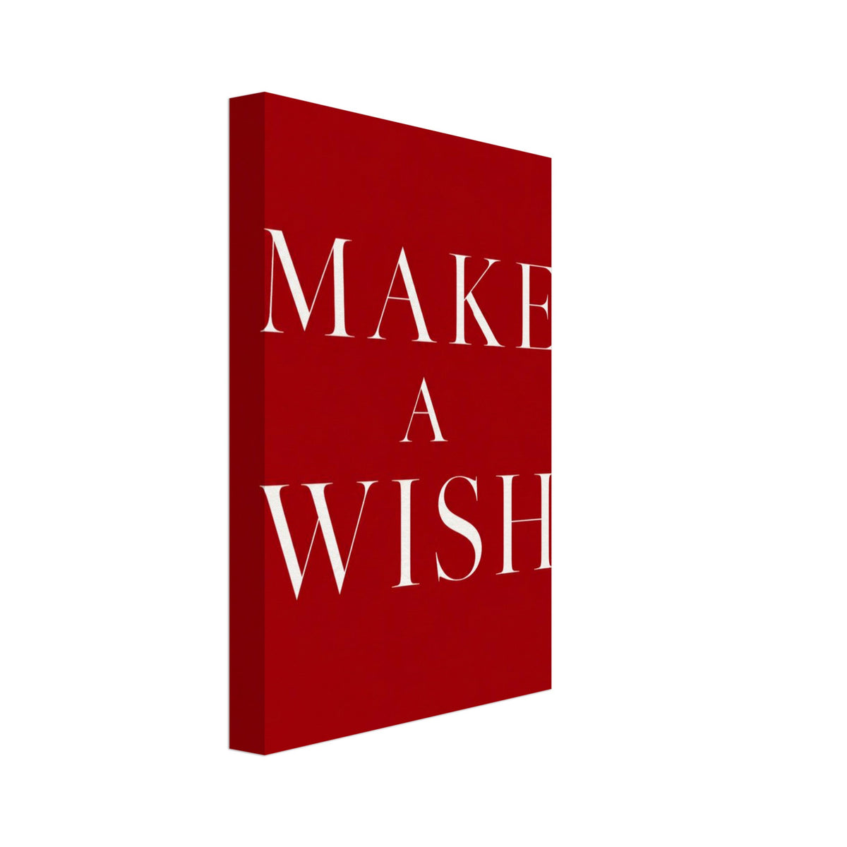 Make A Wish Red Typography Poster – Canvas