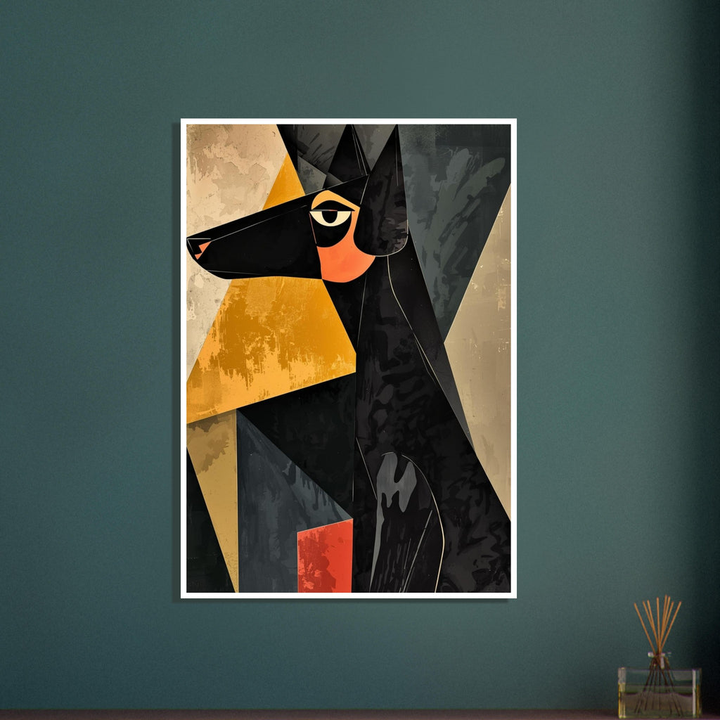 dog art print for the living room, soft painterly artwork on matte paper