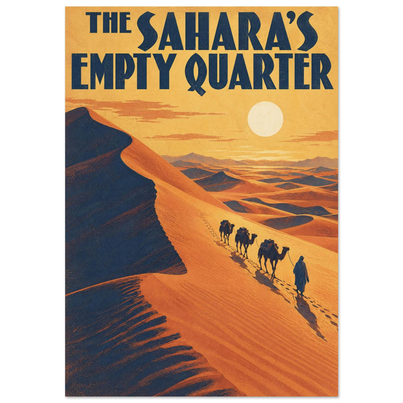 Desert Camel Caravan Vintage Travel Poster
