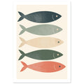 deep sea fish art print for the bathroom, soft painterly artwork on matte paper