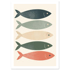 deep sea fish art print for the bathroom, soft painterly artwork on matte paper