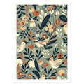 small garden bird art print for the kitchen, soft painterly artwork on matte paper