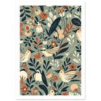 small garden bird art print for the kitchen, soft painterly artwork on matte paper