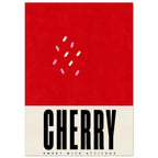 Cherry lettering in black on a cream band beneath a red field with pink and cream marks; small text reads Sweet With Attitude