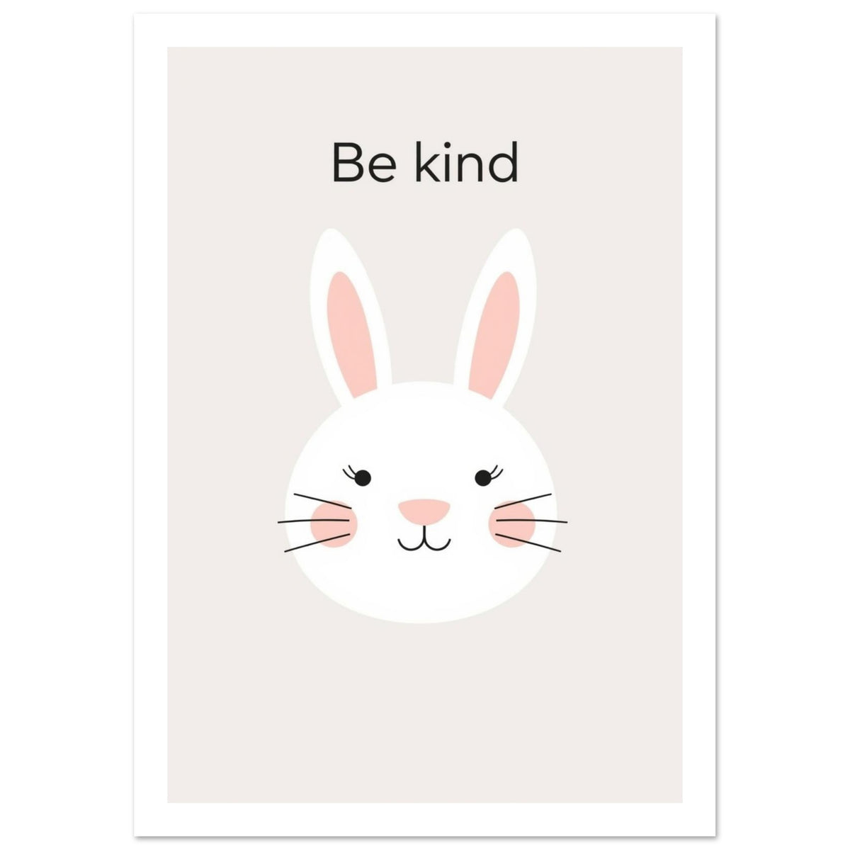 rabbit art print for the nursery, soft painterly artwork on matte paper