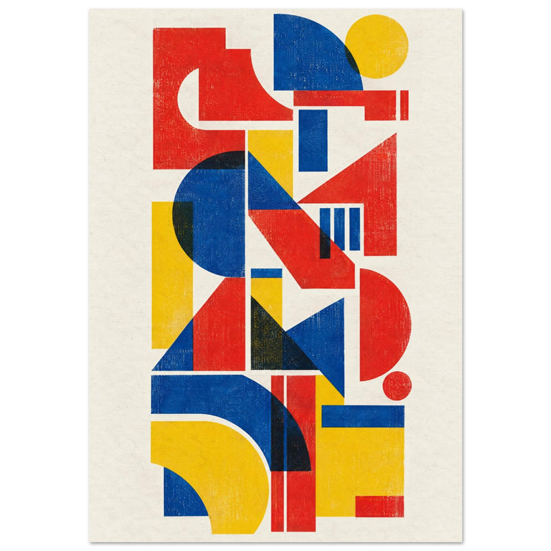 Geometriska former i primärfärger – poster