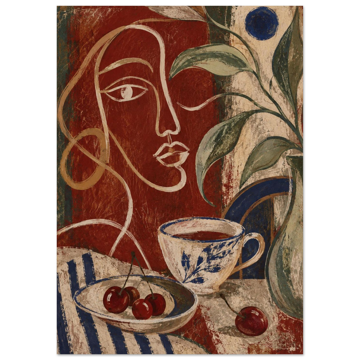 original abstract composition art print for the living room, soft painterly artwork on matte paper