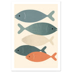 koi fish art print for the bathroom, soft painterly artwork on matte paper