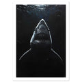 shark art print for the home office, soft painterly artwork on matte paper