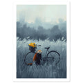 little woodland mouse art print for the bedroom, soft painterly artwork on matte paper