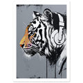 tiger art print for the living room, soft painterly artwork on matte paper