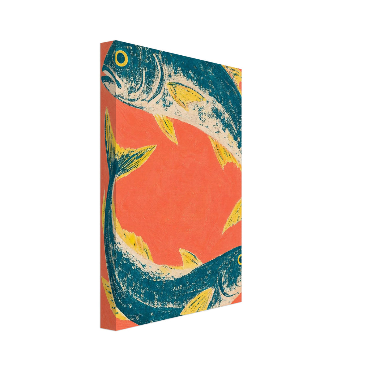 Teal Fish Coral Background Art Print – Canvas
