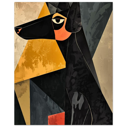 dog art print for the living room, soft painterly artwork on matte paper