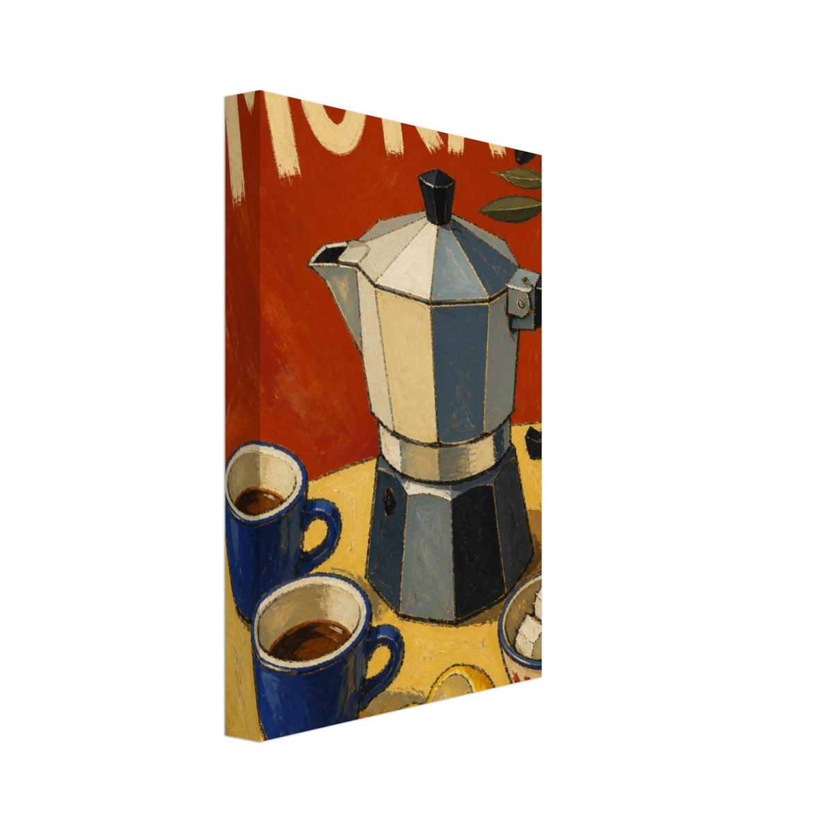 Moka Coffee Pot Retro Art Print – Canvas