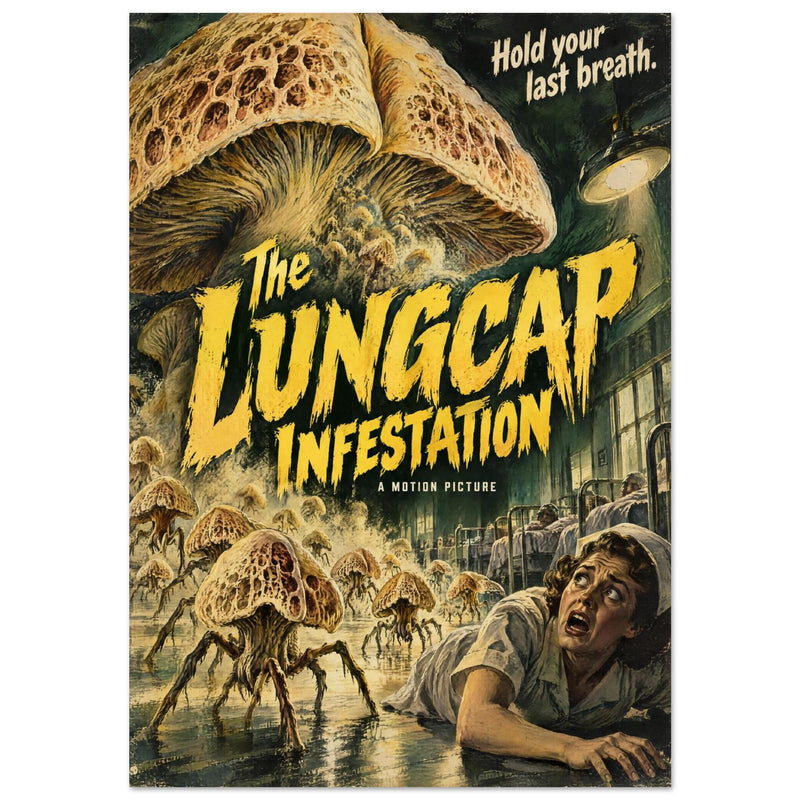 Mushroom Monster Retro Horror Poster