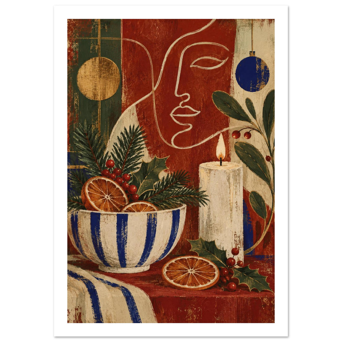 original abstract composition art print for the living room, soft painterly artwork on matte paper
