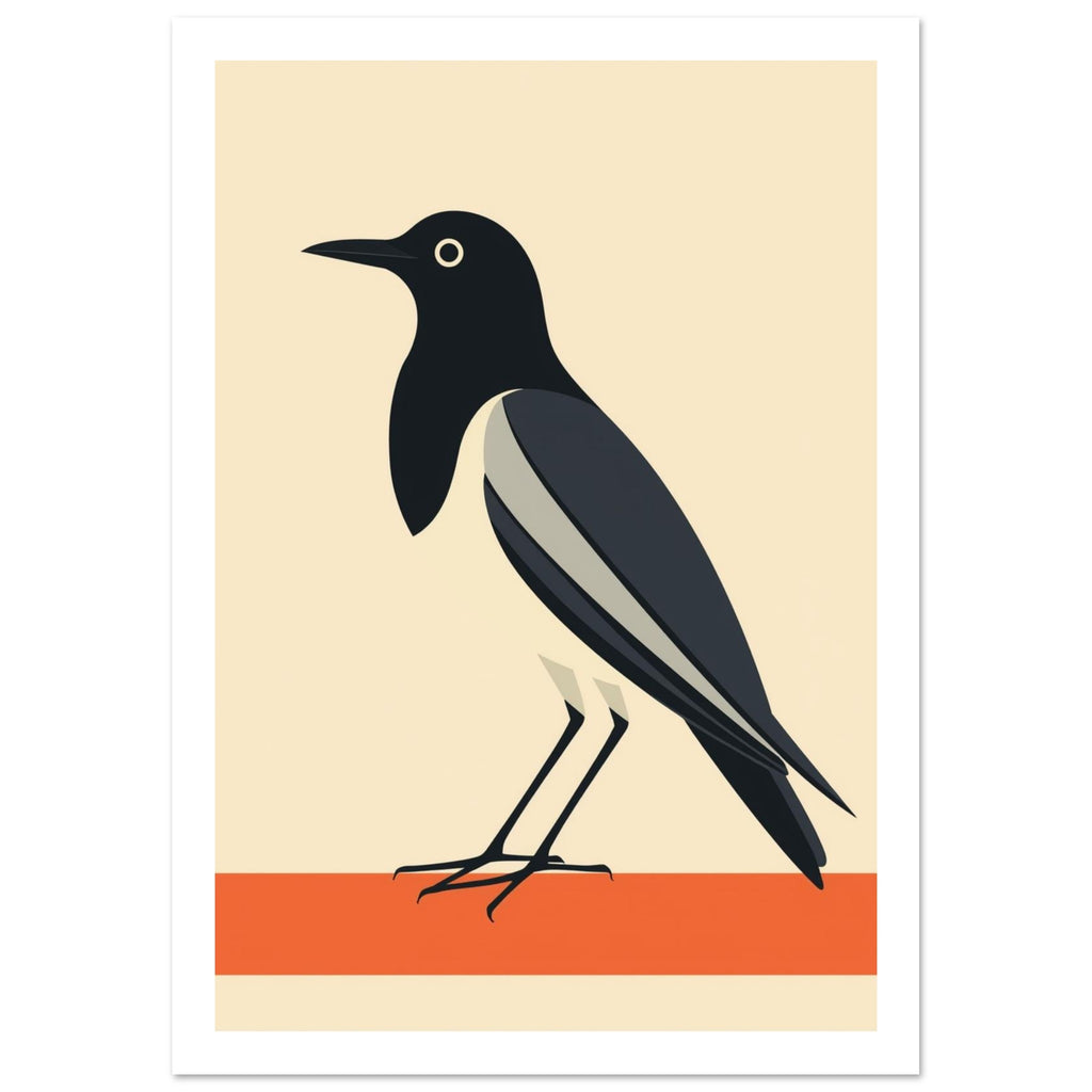 raven art print for the home office, soft painterly artwork on matte paper