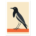 raven art print for the home office, soft painterly artwork on matte paper