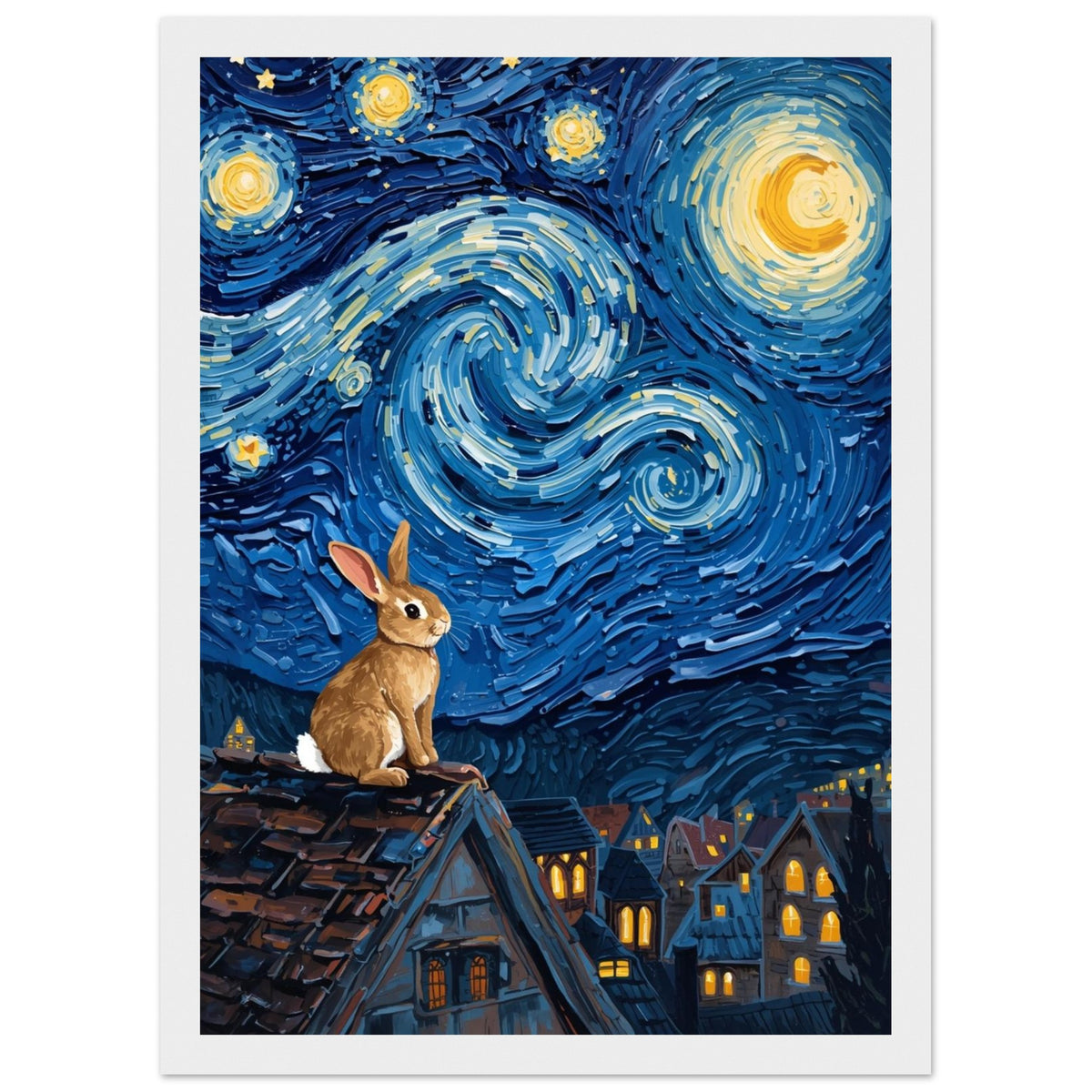 Rabbit in Soft Light Art Print – Framed