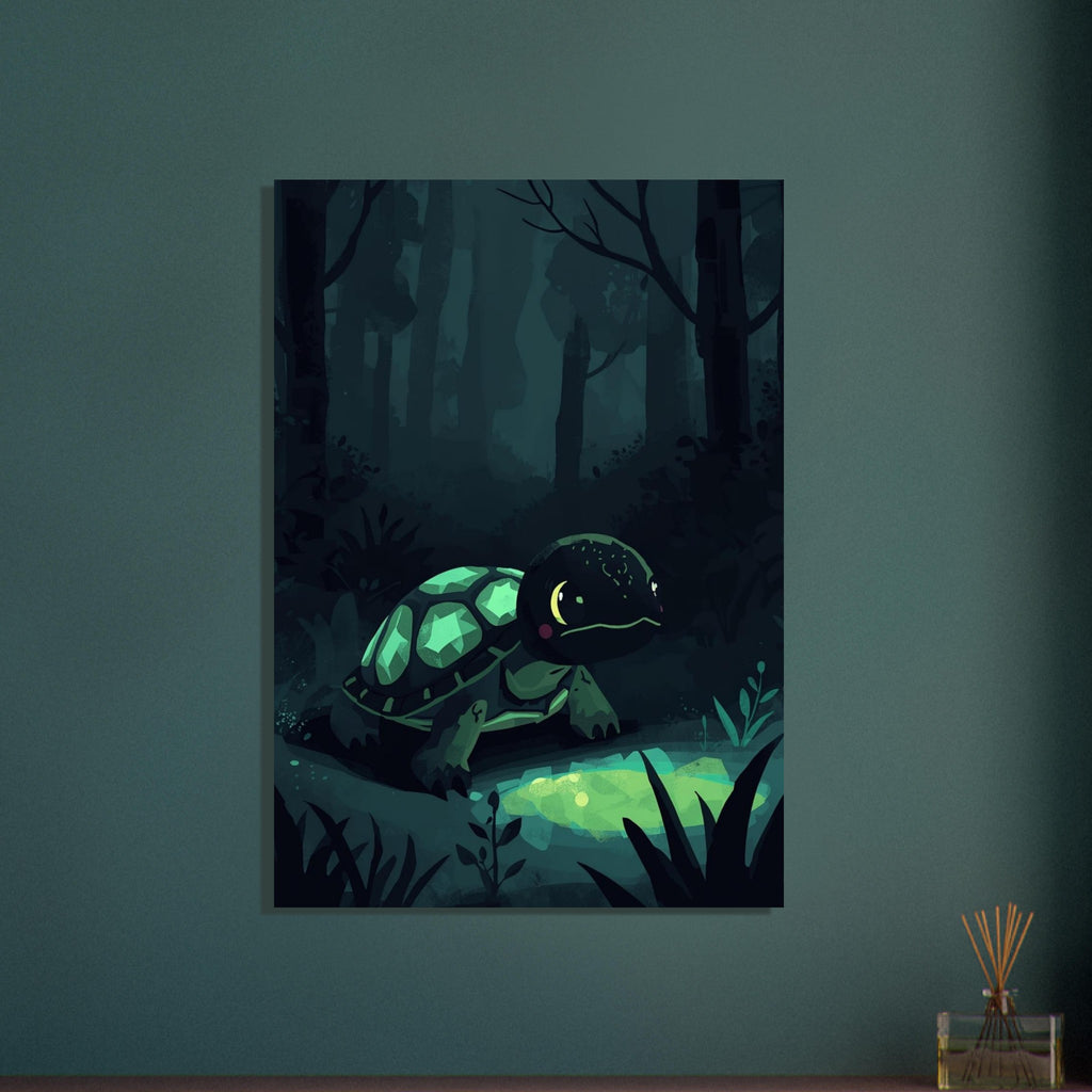 sea turtle art print for the bathroom, soft painterly artwork on matte paper
