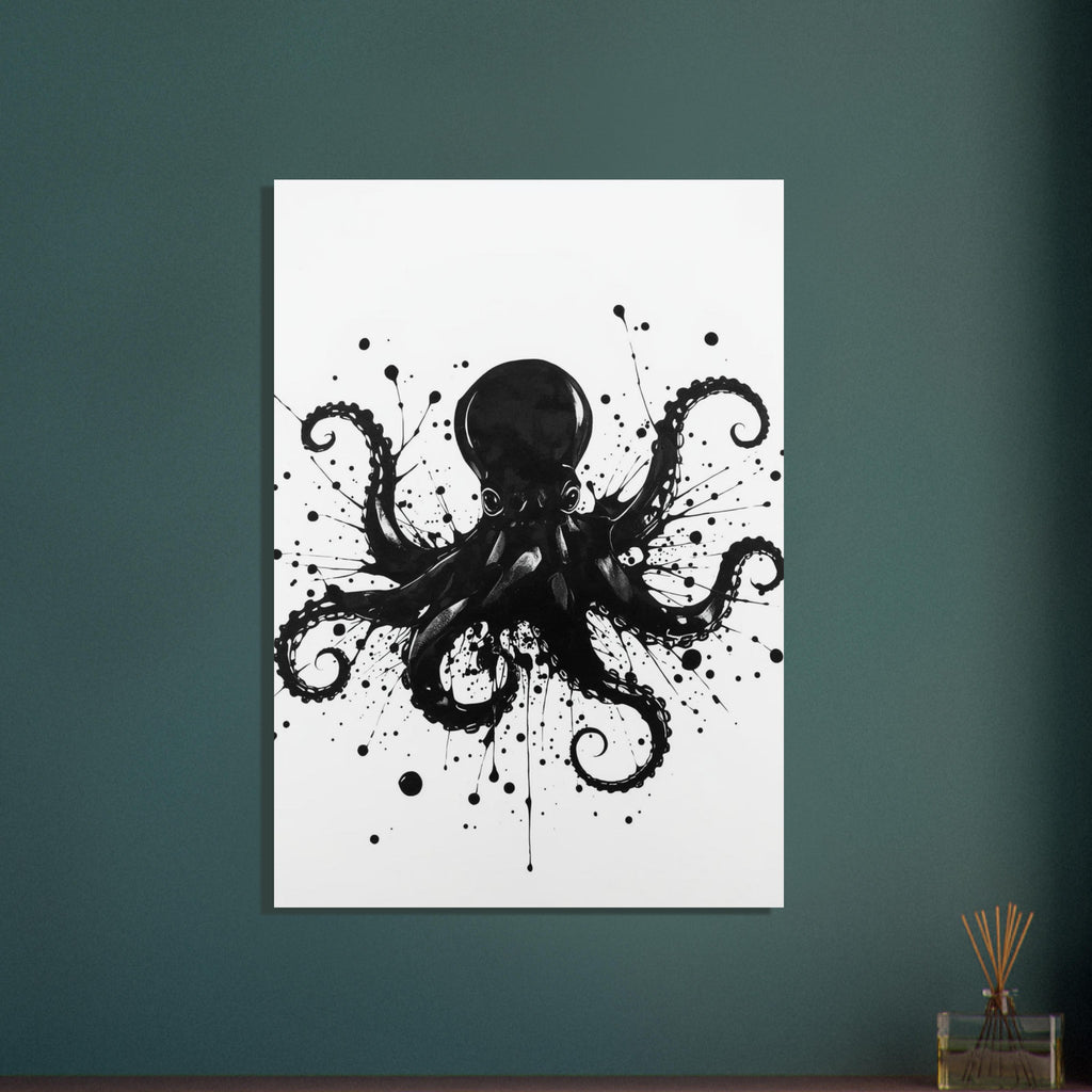 kraken art print for the home office, soft painterly artwork on matte paper