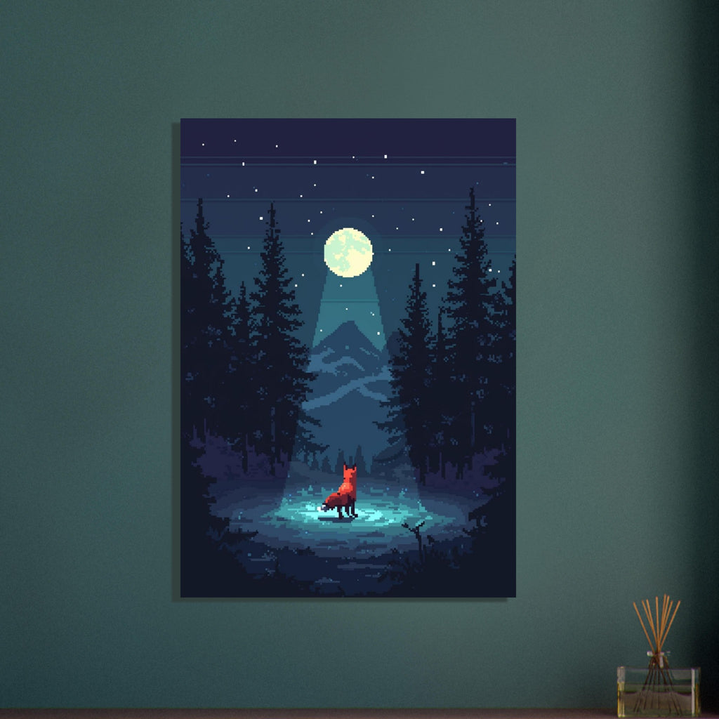 fox art print for the living room, soft painterly artwork on matte paper