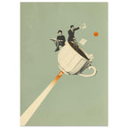 Flying Teacup Surreal Collage Art Print