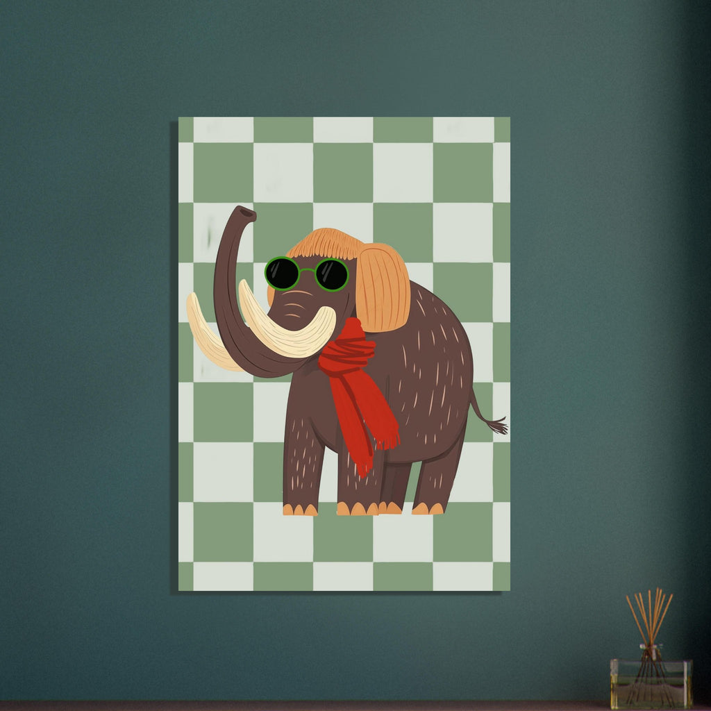 woolly mammoth art print for the nursery, soft painterly artwork on matte paper
