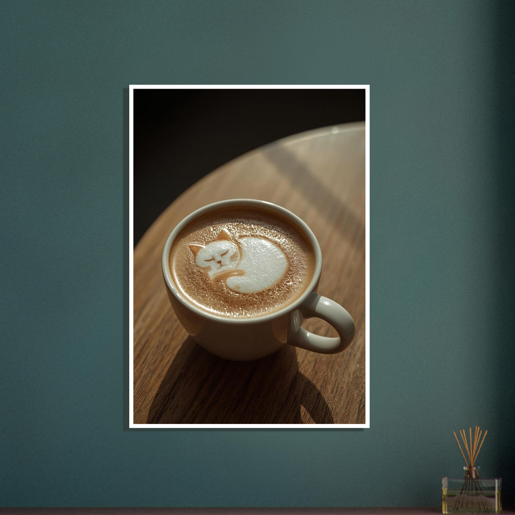 cat art print for the living room, soft painterly artwork on matte paper