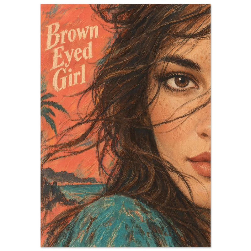 Brown Eyed Girl Retro Portrait Poster