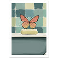 butterfly art print for the bedroom, soft painterly artwork on matte paper