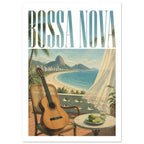 Bossa Nova Coastal Retro Poster – White Border