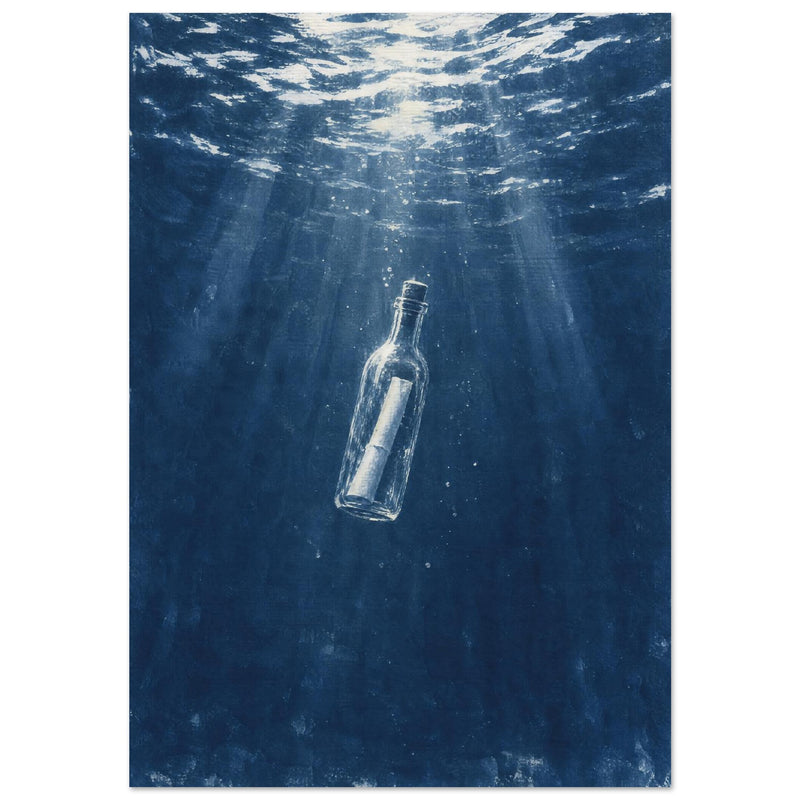 Message In A Bottle Blue Poster