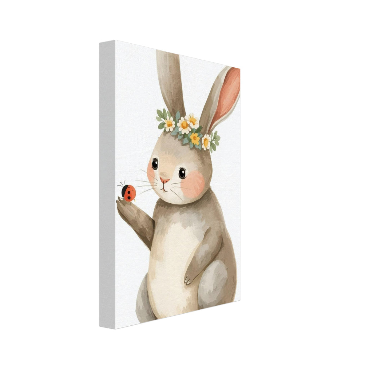 Bunny With Flower Crown Nursery Poster – Canvas