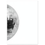 Disco Ball Black And White Art Print