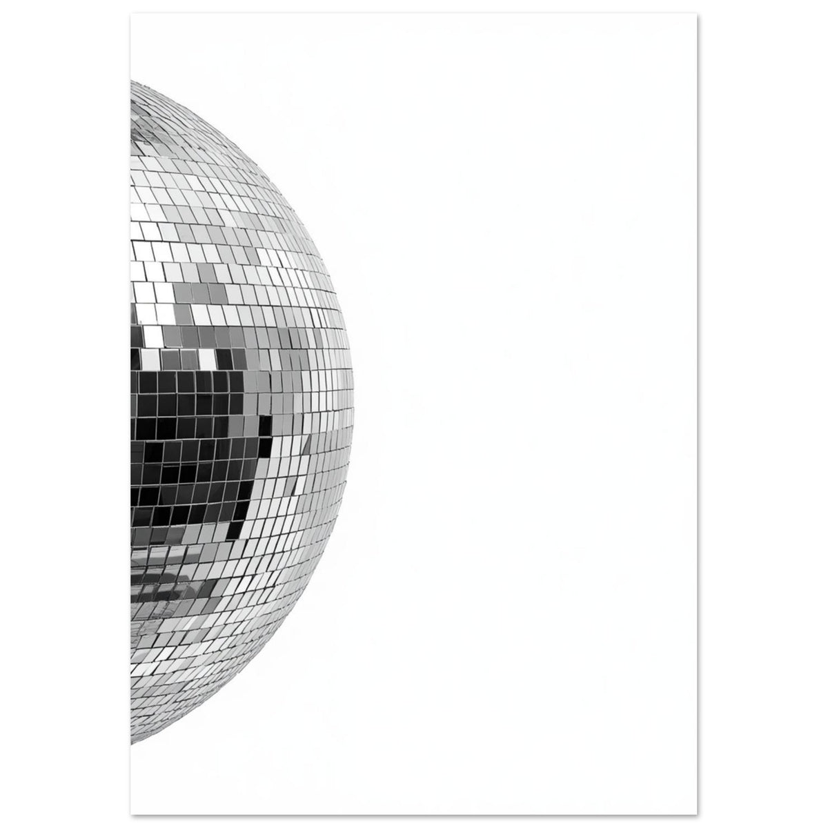 Disco Ball Black And White Art Print