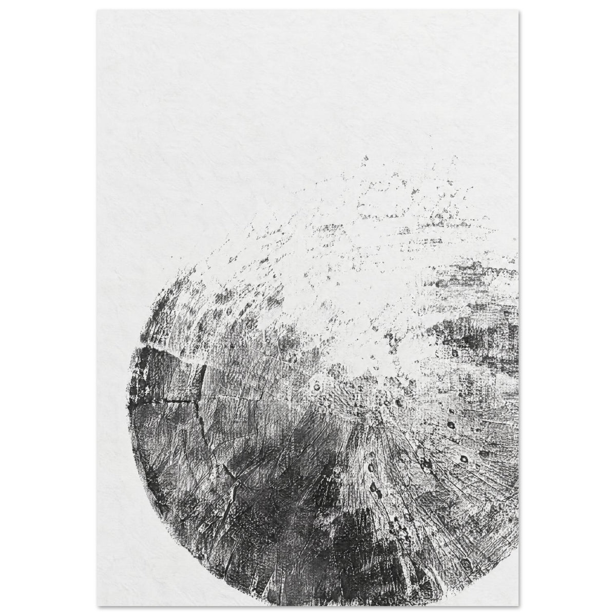 Textured Circle Monochrome Art Print