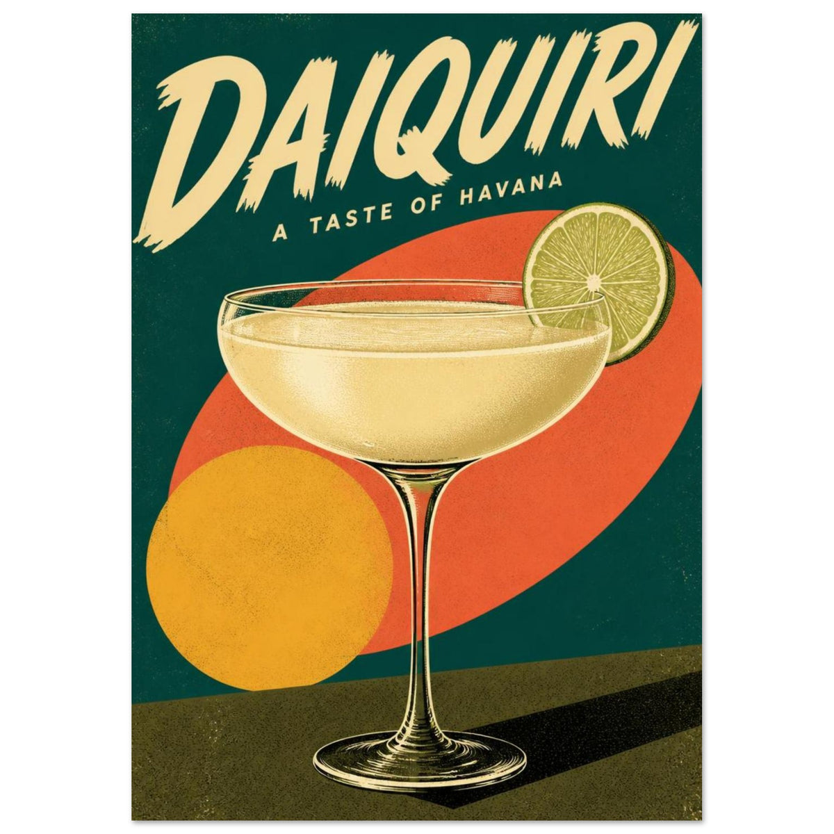 Daiquiri Cocktail Retro Art Print