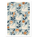 swan art print for the bedroom, soft painterly artwork on matte paper