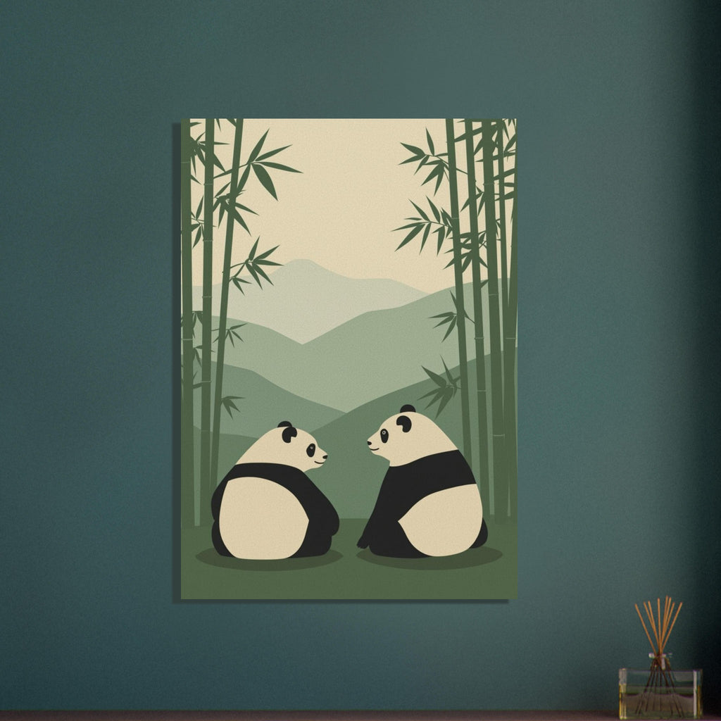 panda art print for the living room, soft painterly artwork on matte paper