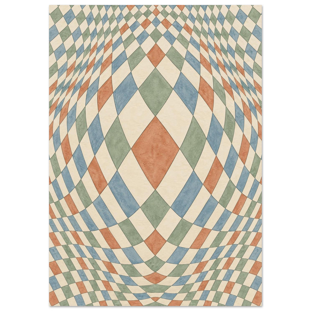 Harlequin Diamond Geometric – geometric wall art print by Printavelle – close-up