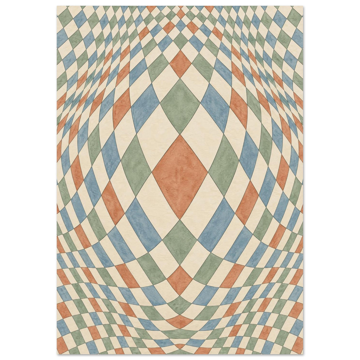 Harlequin Diamond Geometric – geometric wall art print by Printavelle – close-up