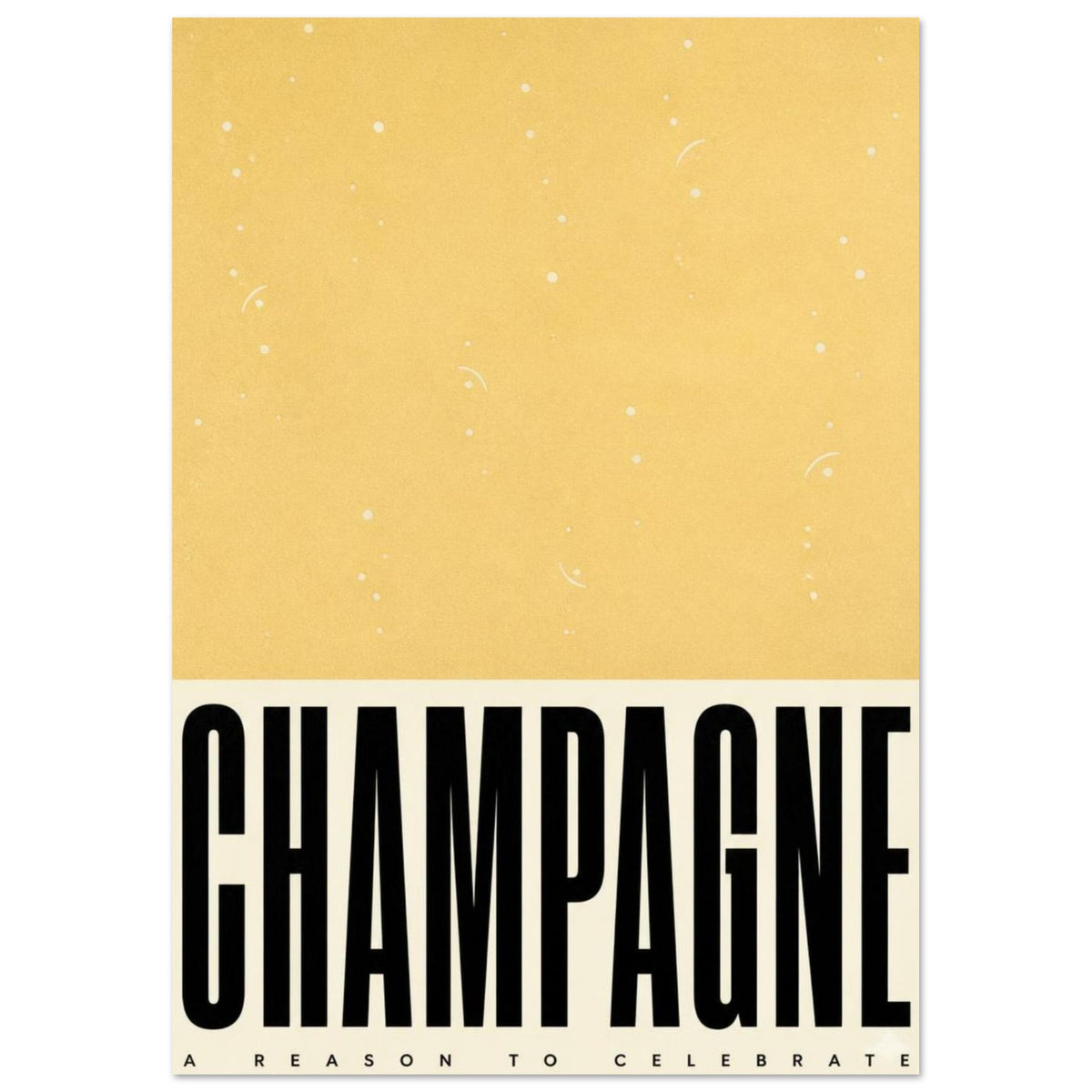 Champagne Yellow Typography Art Print