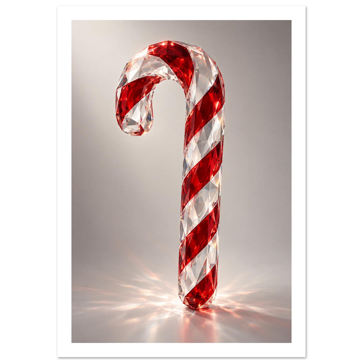 Crystal Candy Cane Art Print – White Border