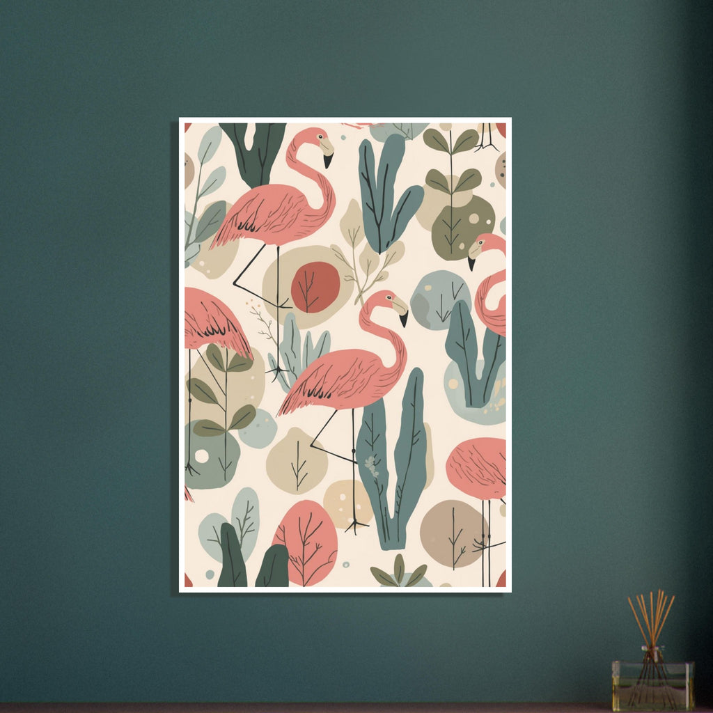 flamingo art print for the bedroom, soft painterly artwork on matte paper