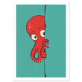 deep sea fish art print for the bathroom, soft painterly artwork on matte paper