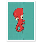deep sea fish art print for the bathroom, soft painterly artwork on matte paper